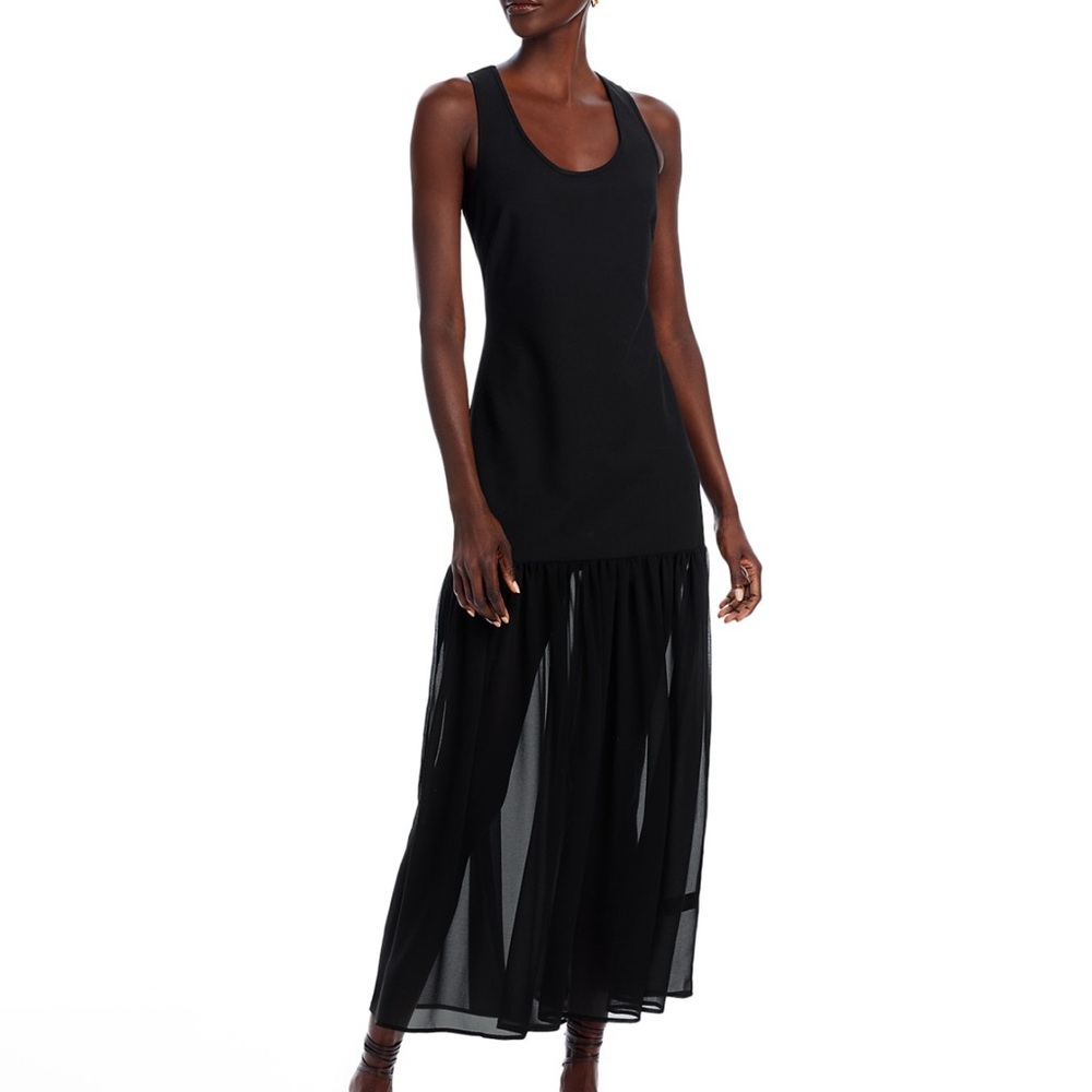 WAYF Eva Drop Waist Black Maxi Dress, size M black